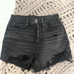 Size 6 medium black distressed shorts